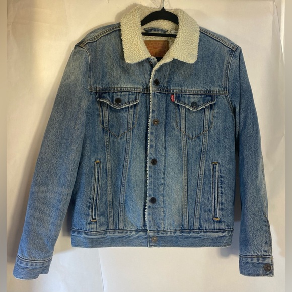 Levi’s Men’s Sherpa Lined Denim Trucker Jacket Size Small Classic Warm Jean - Picture 4 of 12
